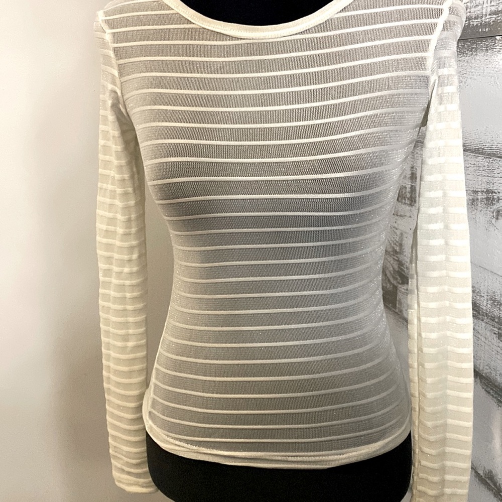 Glittery white long sleeve top